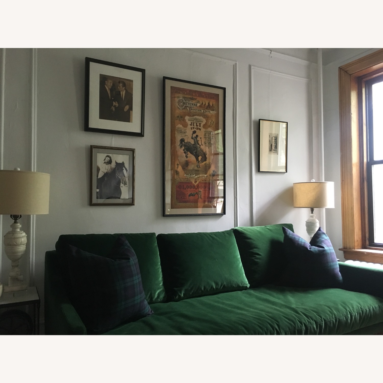 ModShop Naples Green Fabric 3+ Seater Sofa - image-2