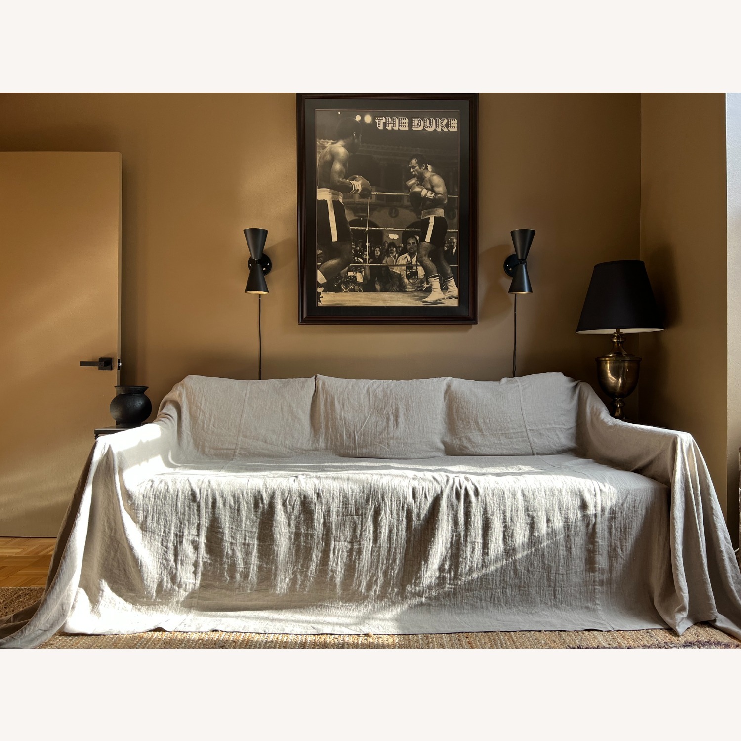 ModShop Naples Green Fabric 3+ Seater Sofa - image-3