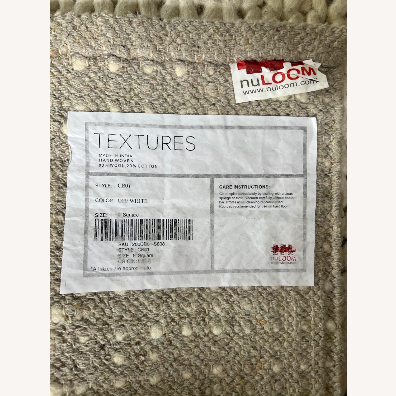 Textures Braided Ivory Wool Area Rug 8' x 8' - image-6