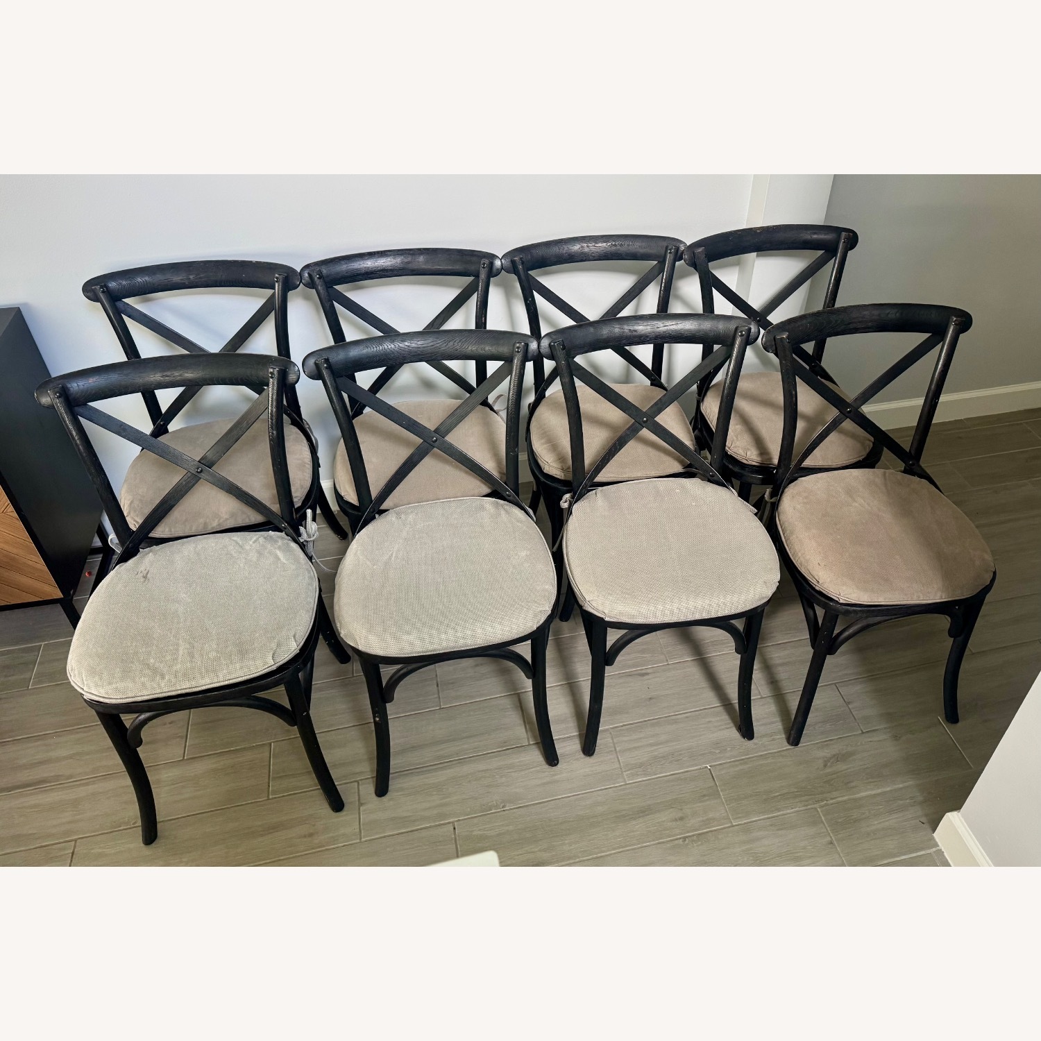 Restoration Hardware Madeleine Black Dining Chairs (8) - image-1