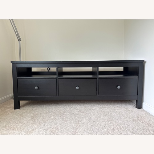 Used IKEA HEMNES Black Wood Media Storage for sale on AptDeco