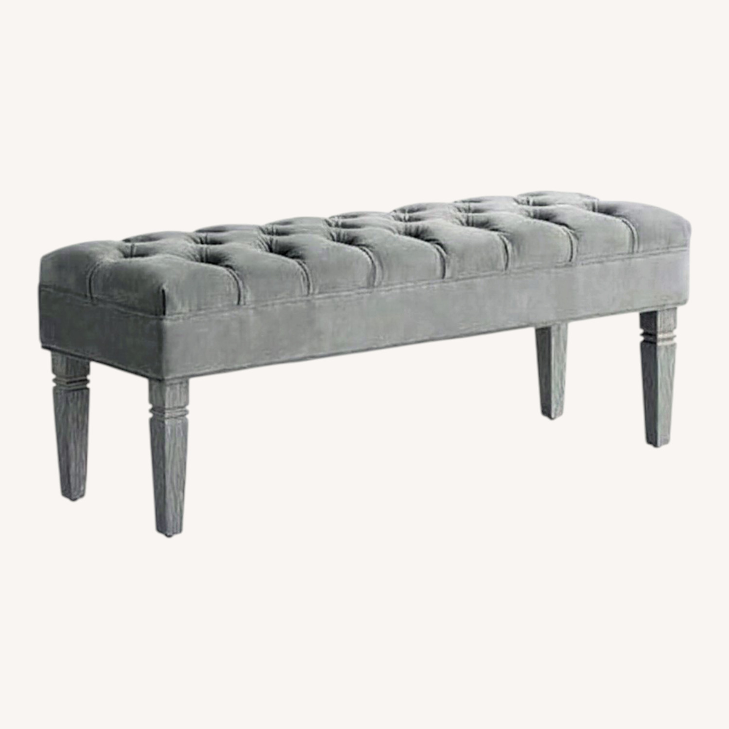 Pier 1 Imports Hayworth Light Gray Fabric Bench - image-0