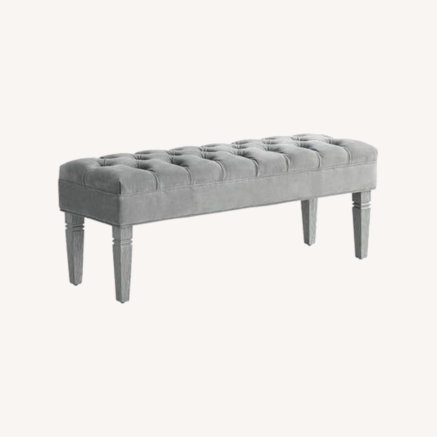 Pier 1 Imports Hayworth Light Gray Fabric Bench - image-8