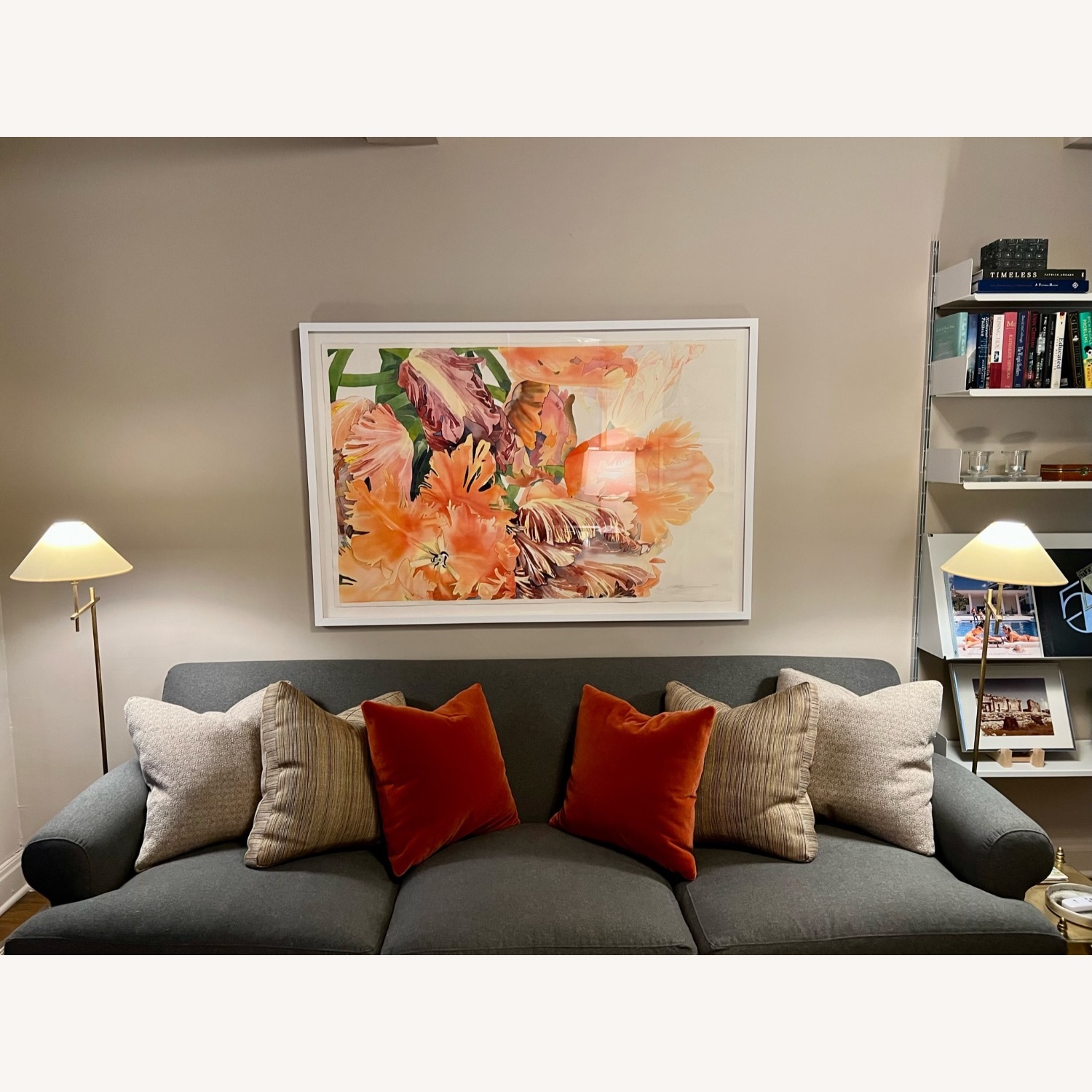 Anthropologie Willoughby Dark Gray Fabric 3+ Seater Sofa - image-1