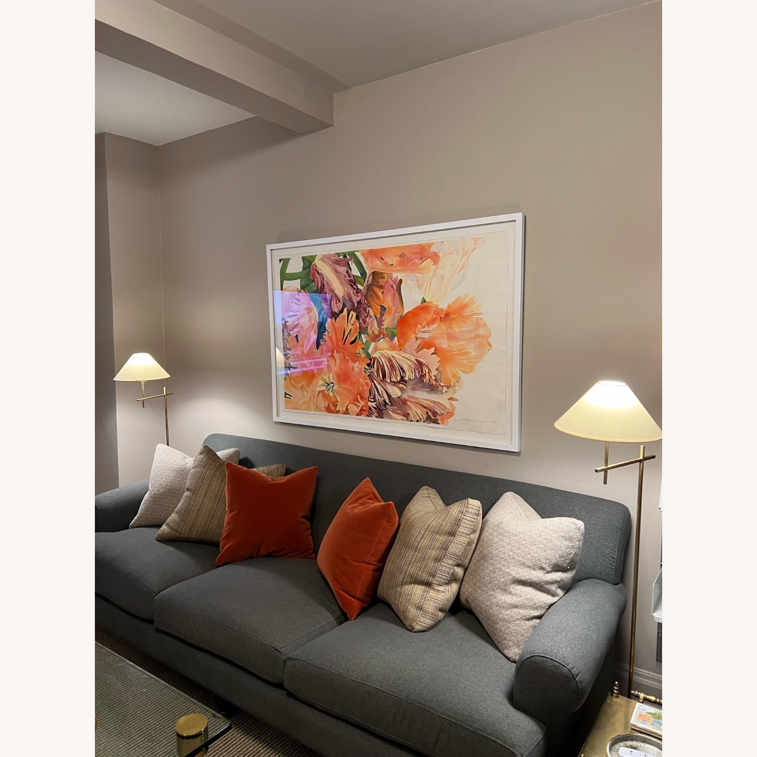 Anthropologie Willoughby Dark Gray Fabric 3+ Seater Sofa - image-2