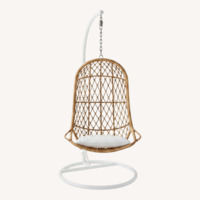 Serena & Lily Capitstrano Rattan Hanging Chair and Stand