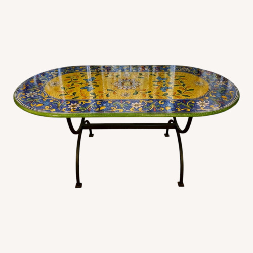 Used Casola Positano Yellow Ceramic Dining Table for sale on AptDeco