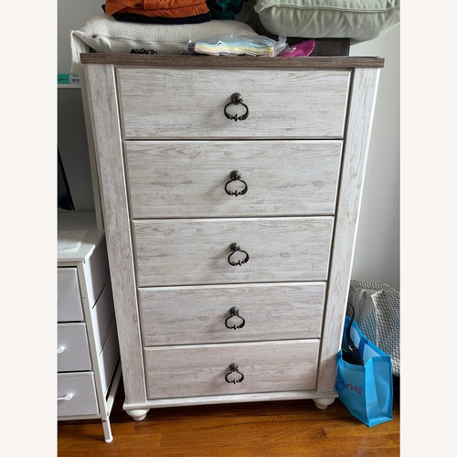 Used Ashley Furniture Willowton Natural Wood Dresser for sale on AptDeco