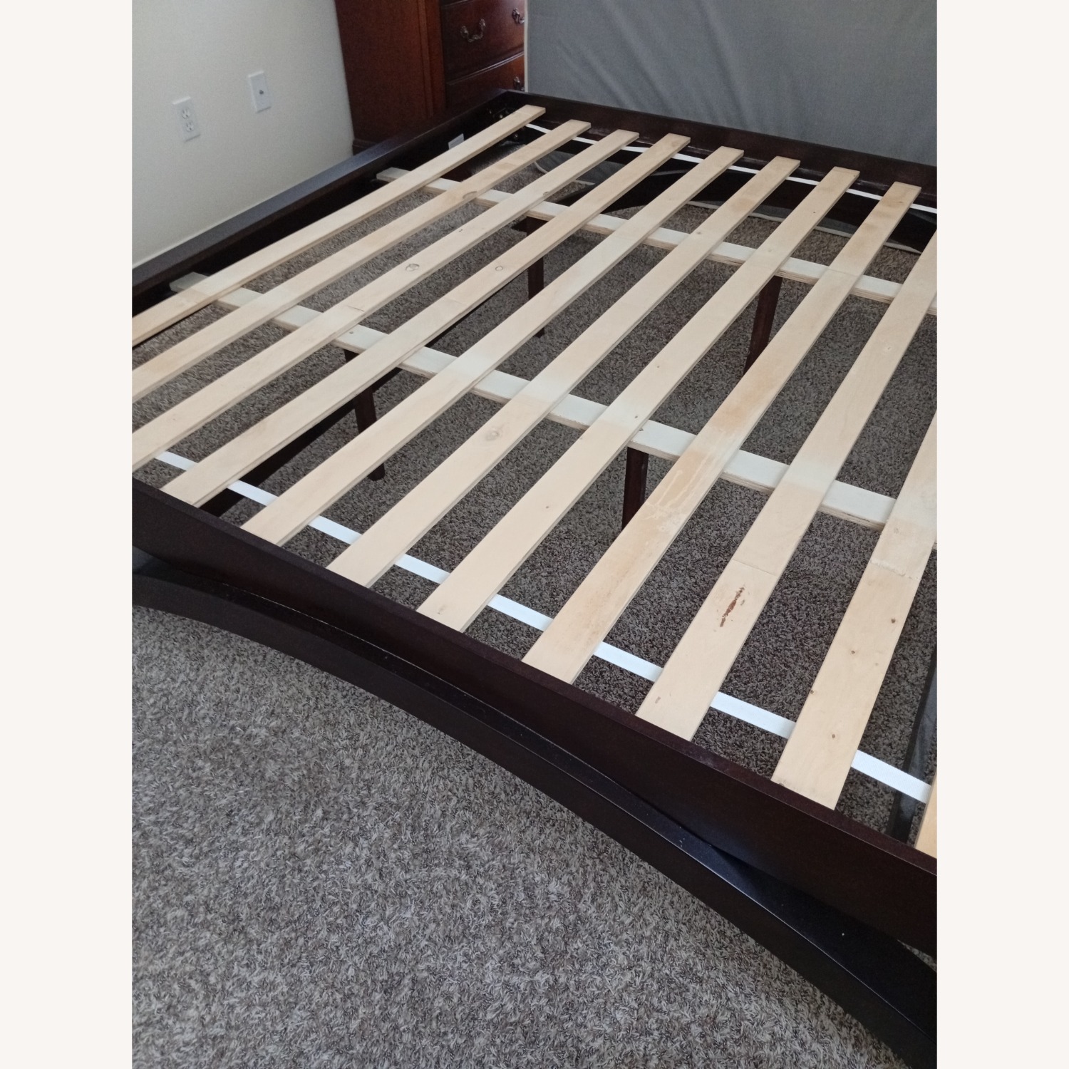 Dark Brown Wooden Sleigh Bed - image-9