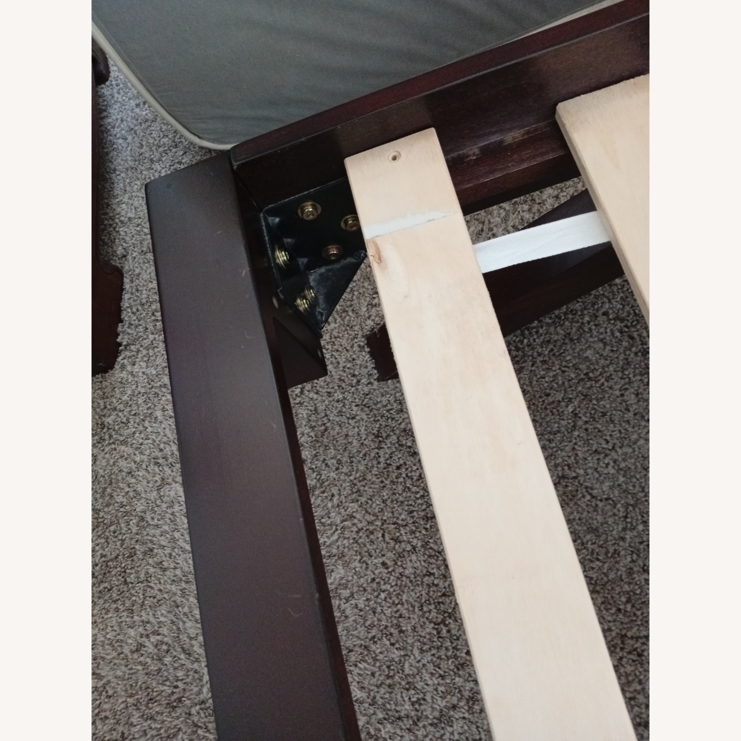 Dark Brown Wooden Sleigh Bed - image-6