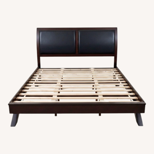 Used Dark Brown Wooden Sleigh Bed for sale on AptDeco