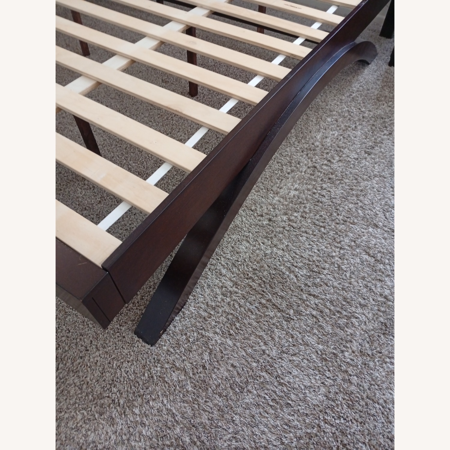 Dark Brown Wooden Sleigh Bed - image-10