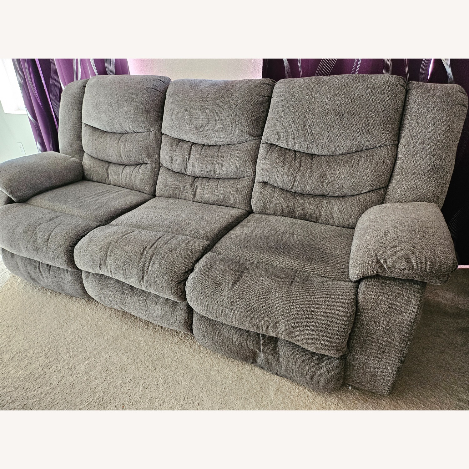 Ashley Furniture Draycoll Dark Gray Fabric 3+ Seater Sofa - image-3