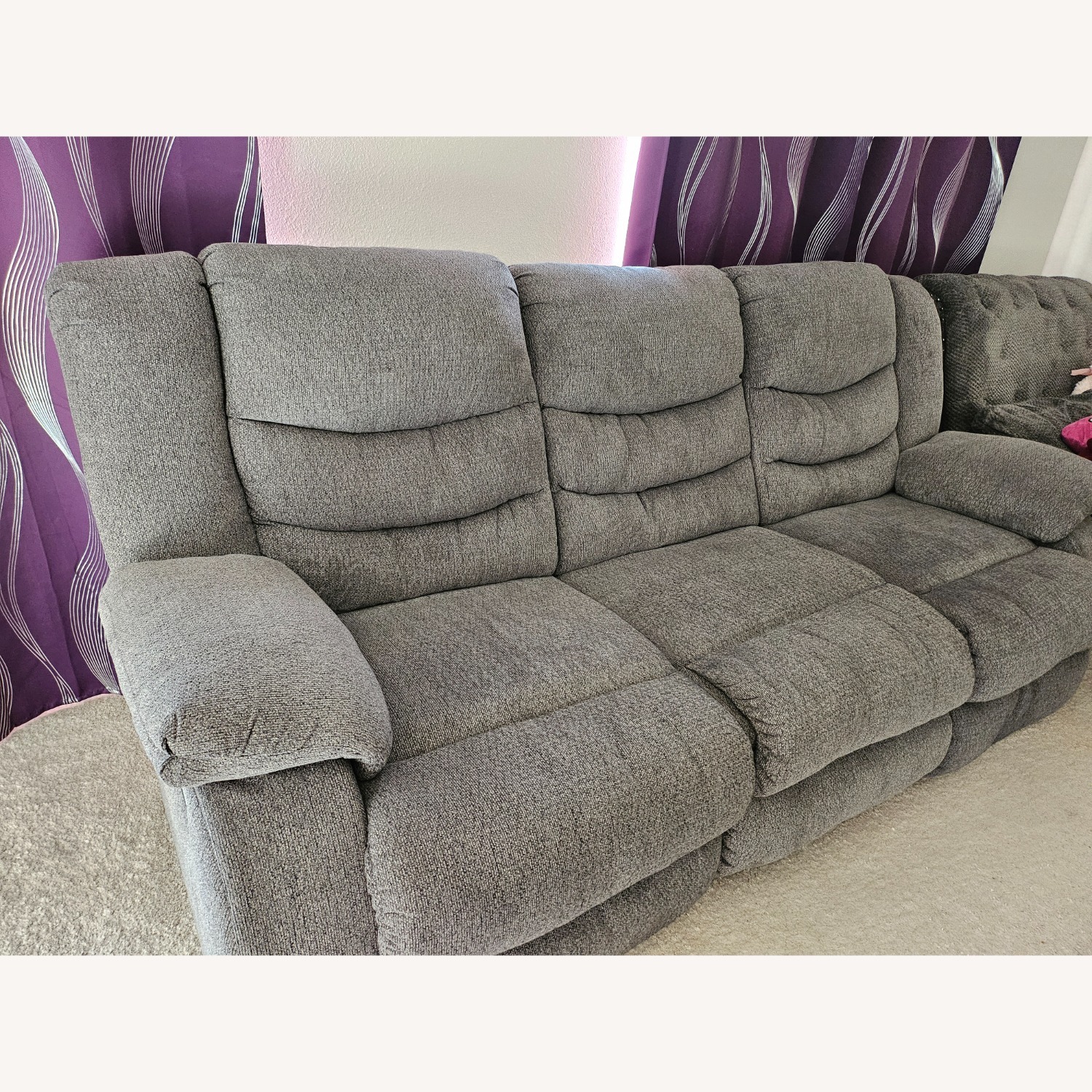 Ashley Furniture Draycoll Dark Gray Fabric 3+ Seater Sofa - image-2
