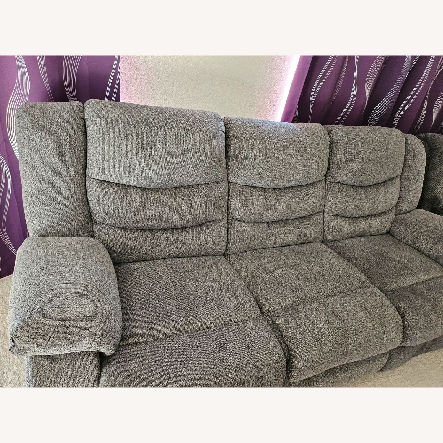 Ashley Furniture Draycoll Dark Gray Fabric 3+ Seater Sofa - image-1