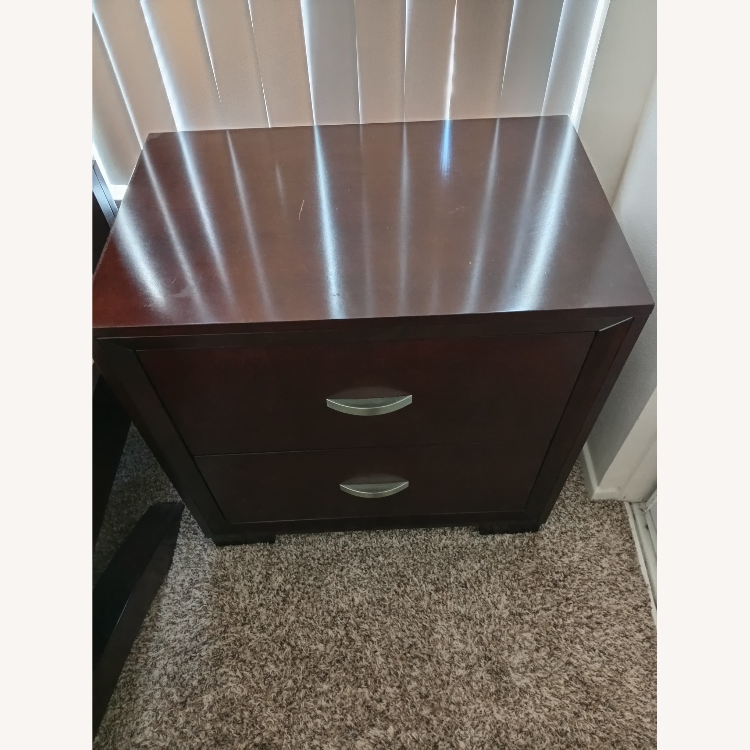 Dark Brown Wood Nightstands - image-5