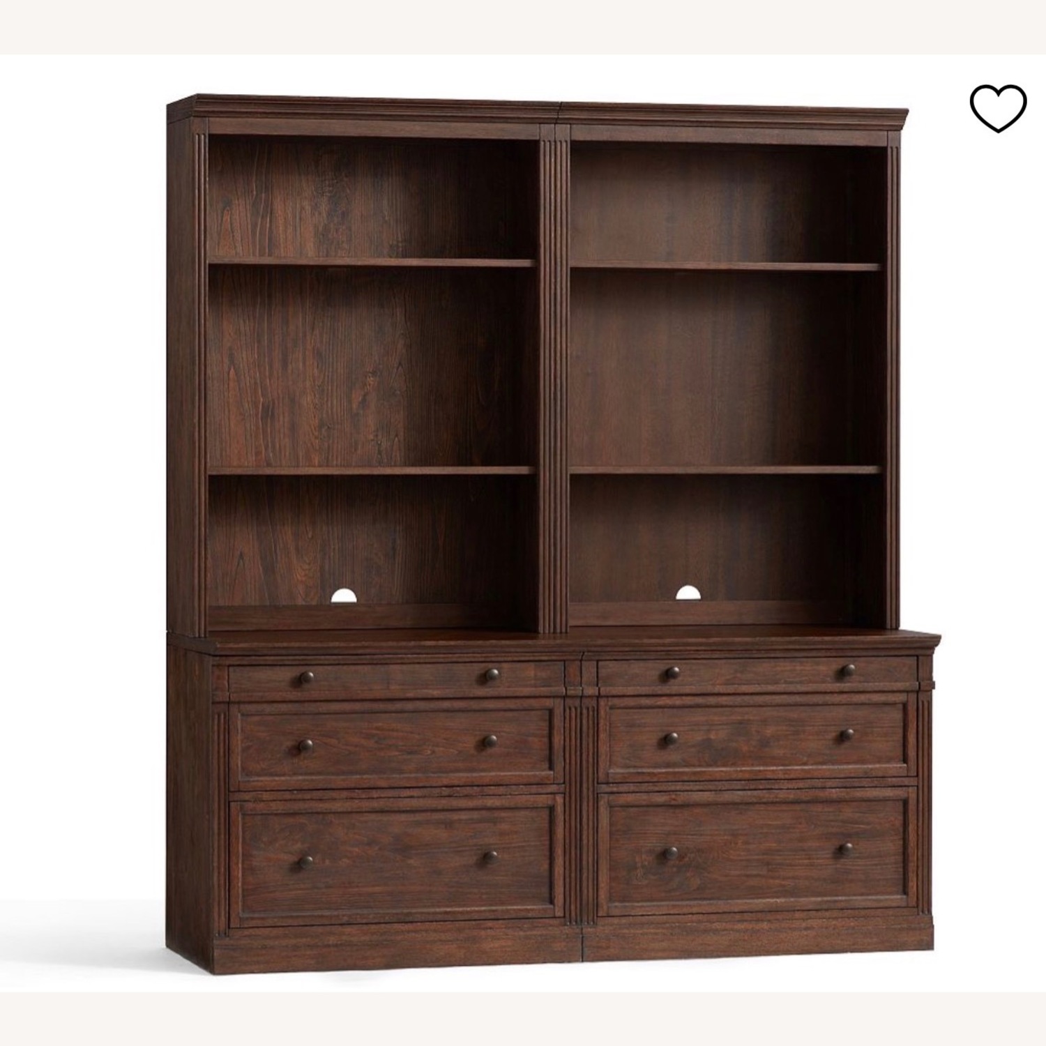 Pottery Barn Livingston Dark Brown Wood Wall Unit - image-3