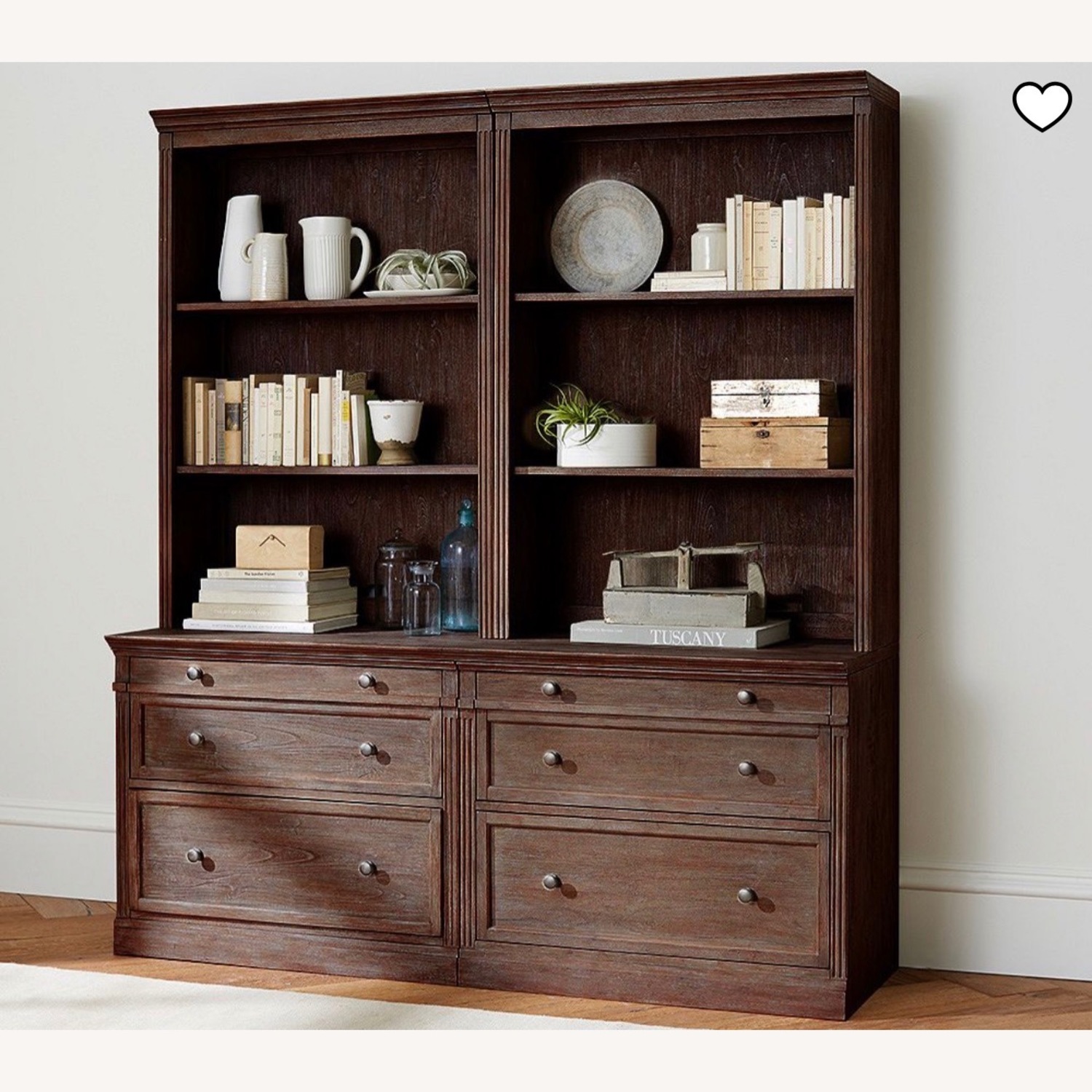 Pottery Barn Livingston Dark Brown Wood Wall Unit - image-2