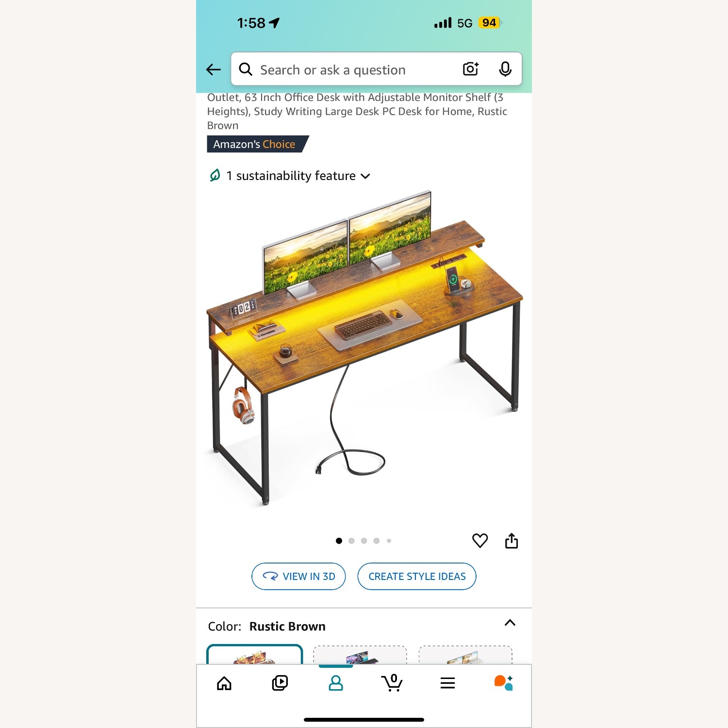 Desk with LED light strip - image-3