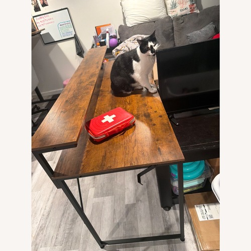 Used Desk with LED light strip for sale on AptDeco