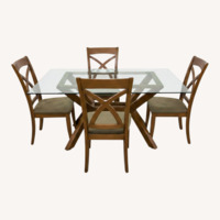 Green Glass Dining Set