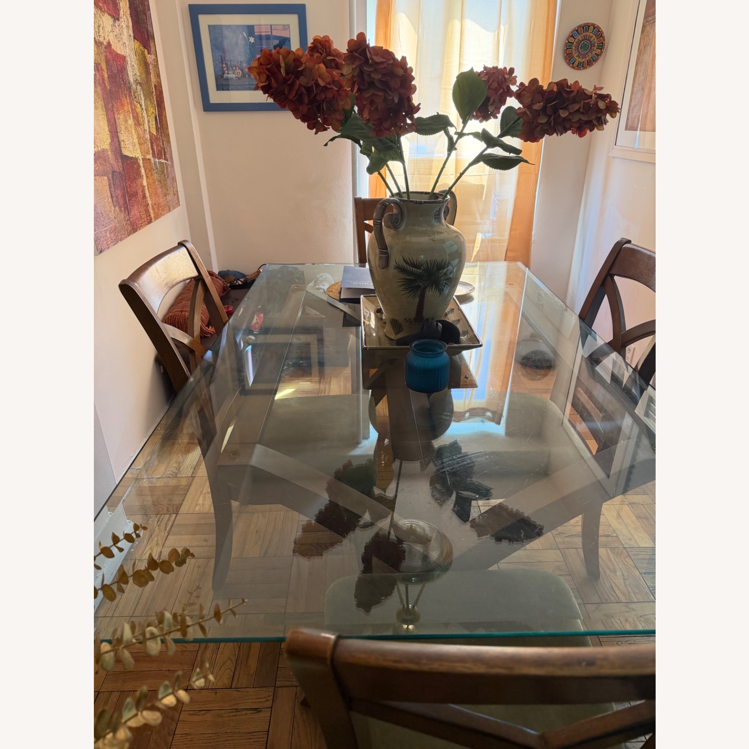 Green Glass Dining Set - image-6