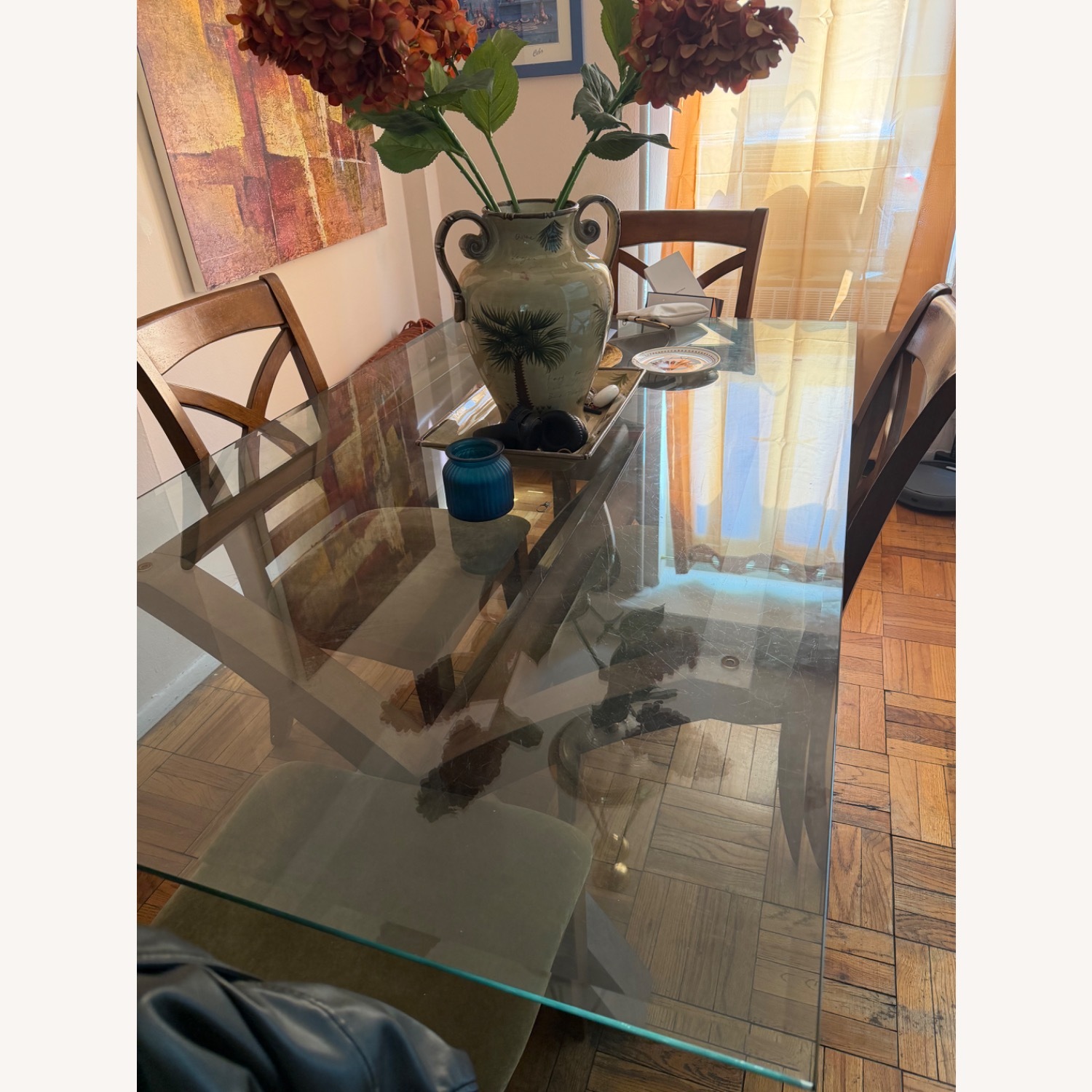 Green Glass Dining Set - image-7