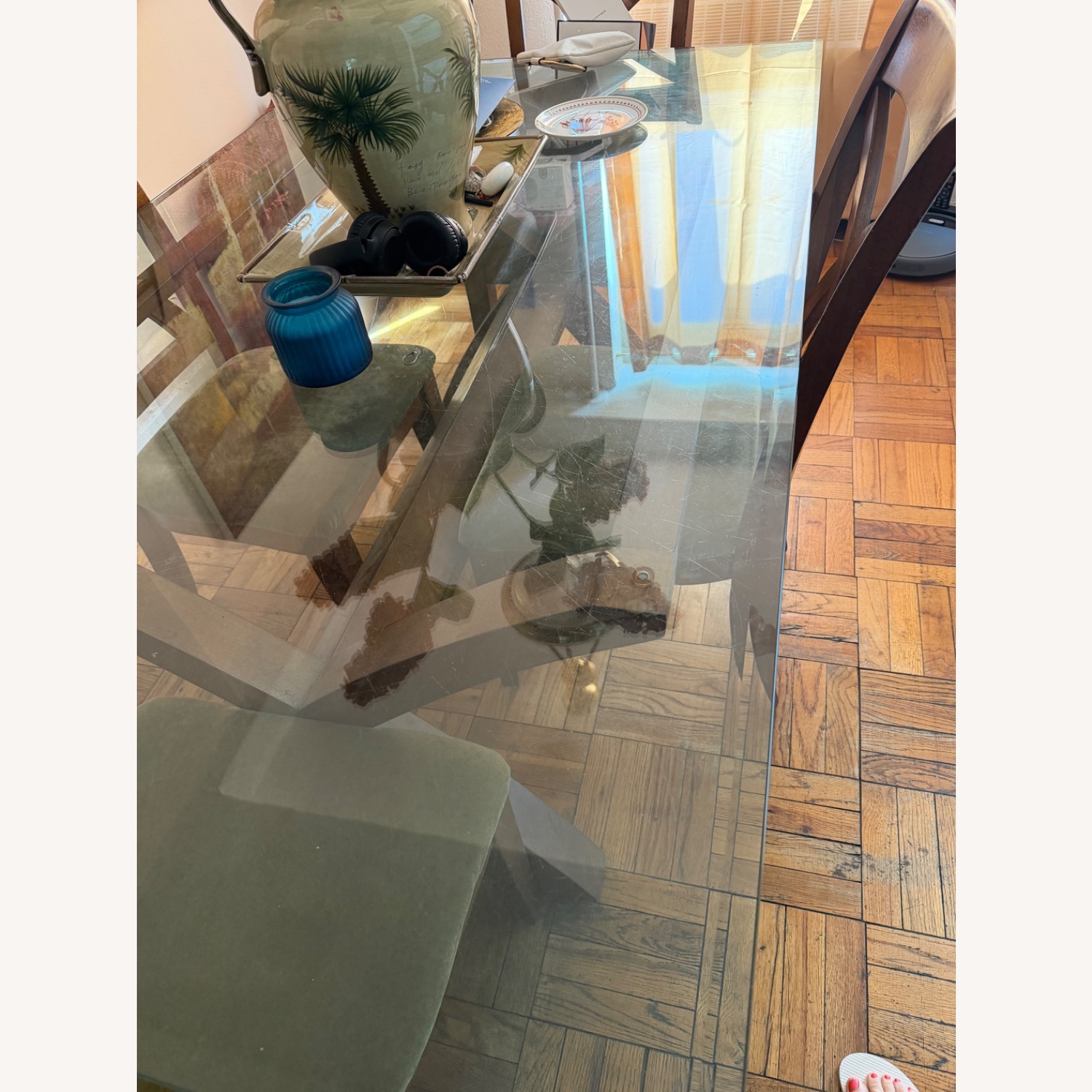 Green Glass Dining Set - image-2
