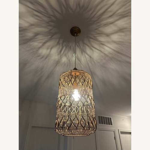 Used Antique Brass Ceiling Lighting Fixture for sale on AptDeco