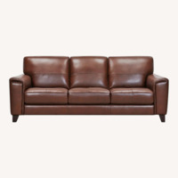Macy's Brayna Dark Brown Leather 3+ Seater Sofa