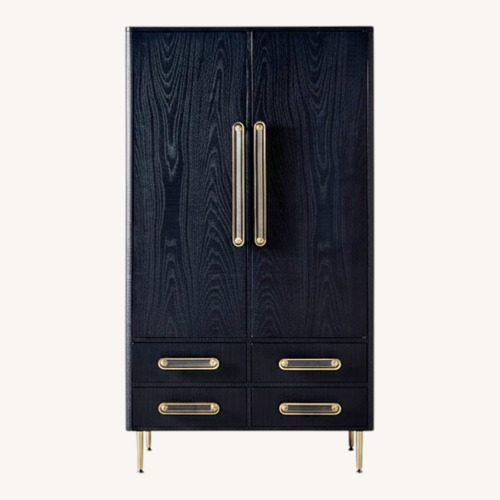 Used Anthropologie Odetta Blue Wood Armoire for sale on AptDeco