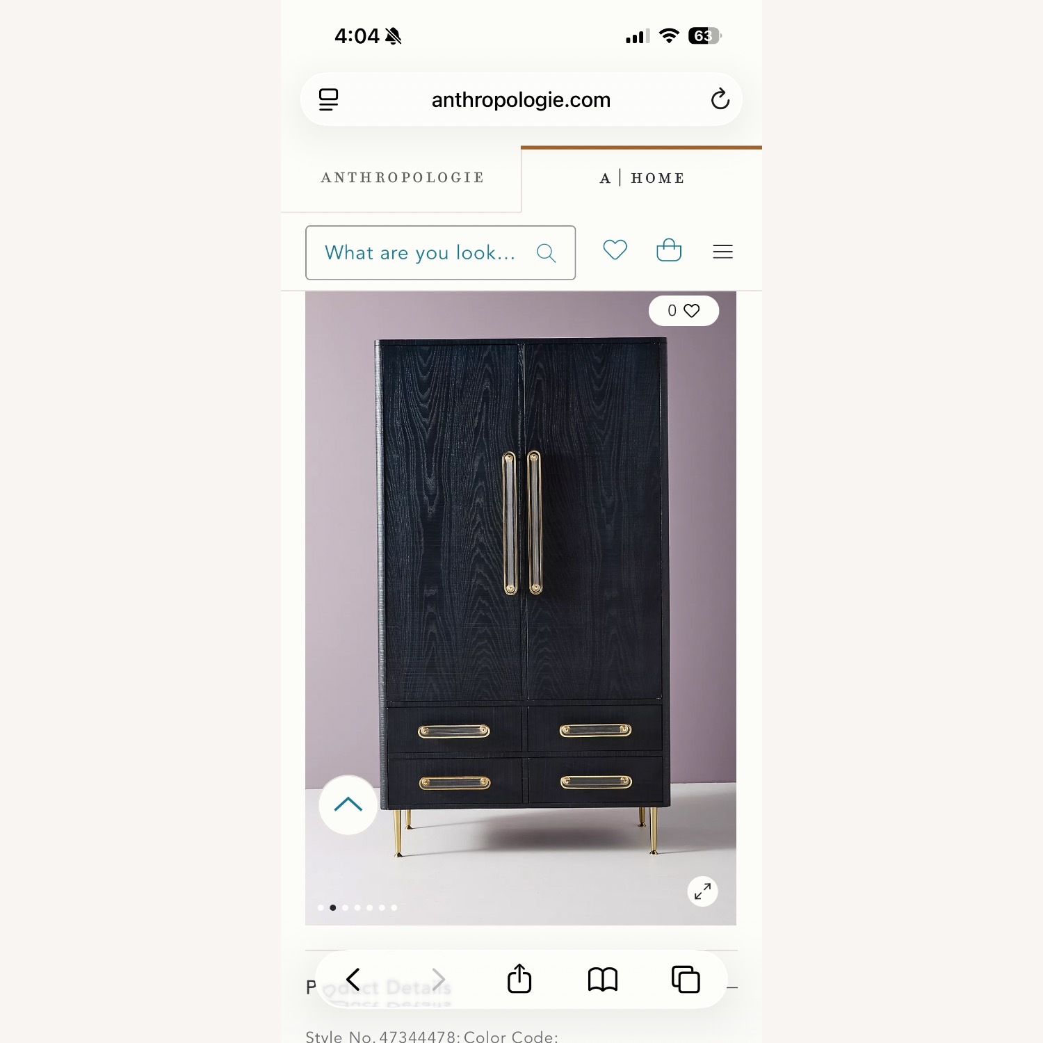 Anthropologie Odetta Blue Wood Armoire - image-3
