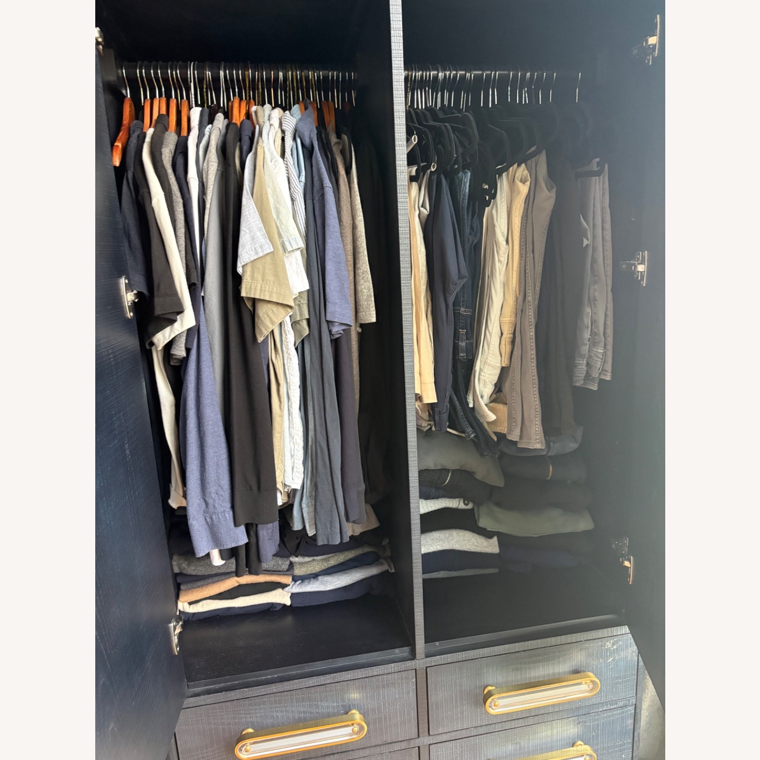 Anthropologie Odetta Blue Wood Armoire - image-4