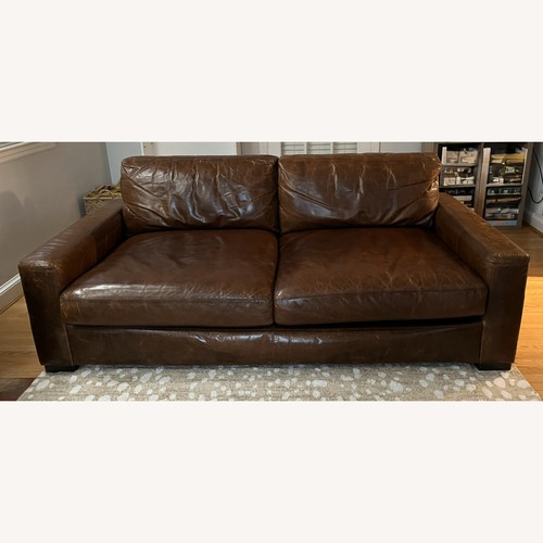 Used Maxwell Leather Two-Cushion Sofa - Luxe Depth for sale on AptDeco