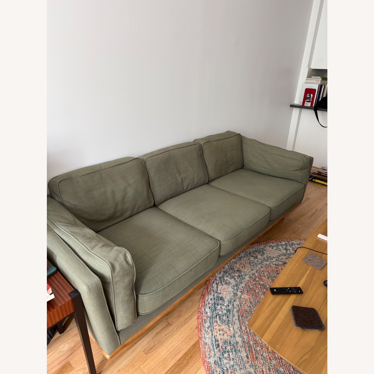 Article Timber 90” Olio Green 3 Seater Sofa - image-1