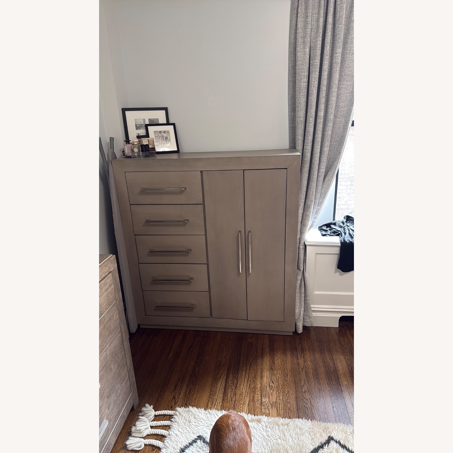 Bob's Discount Furniture Light Gray Armoire - image-7