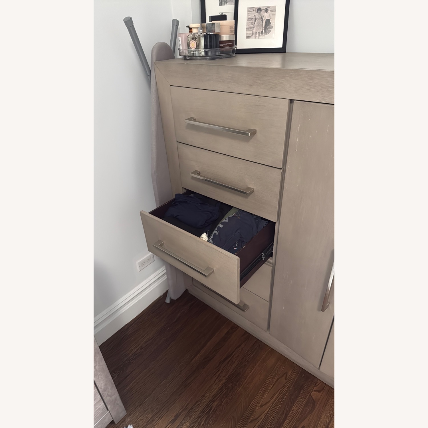 Bob's Discount Furniture Light Gray Armoire - image-5