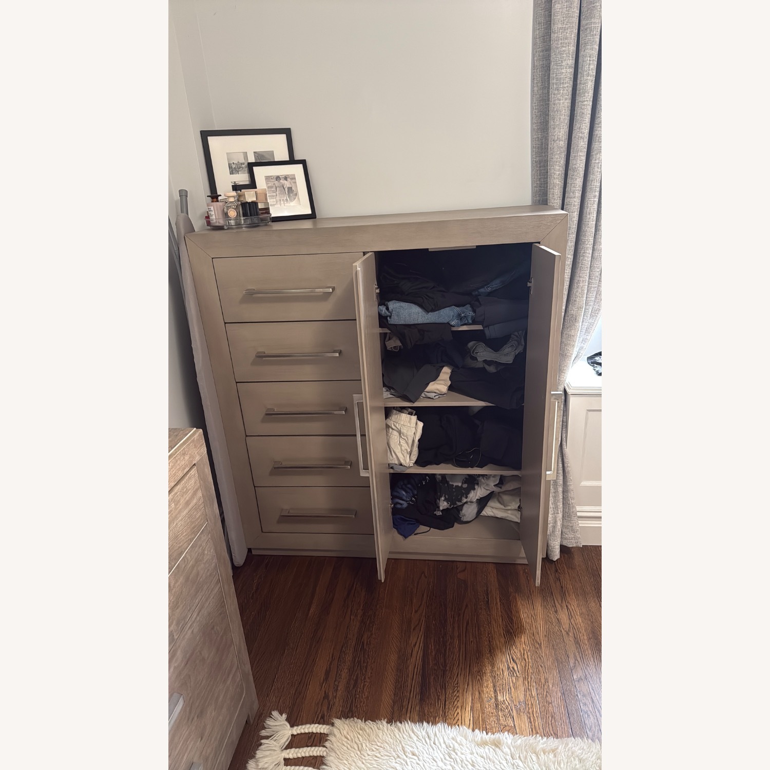 Bob's Discount Furniture Light Gray Armoire - image-6