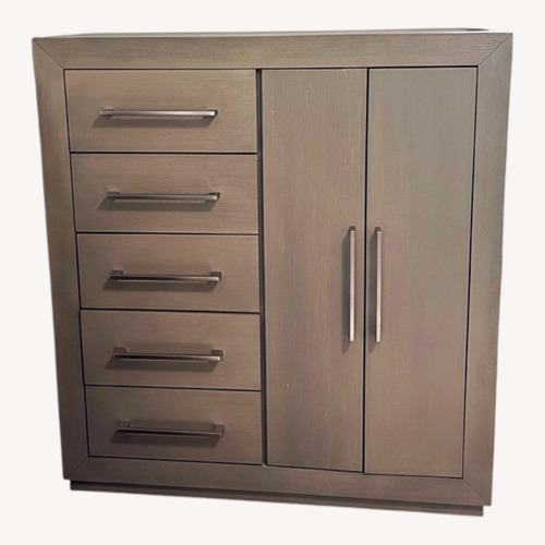 Used Bob's Discount Furniture Light Gray Armoire for sale on AptDeco