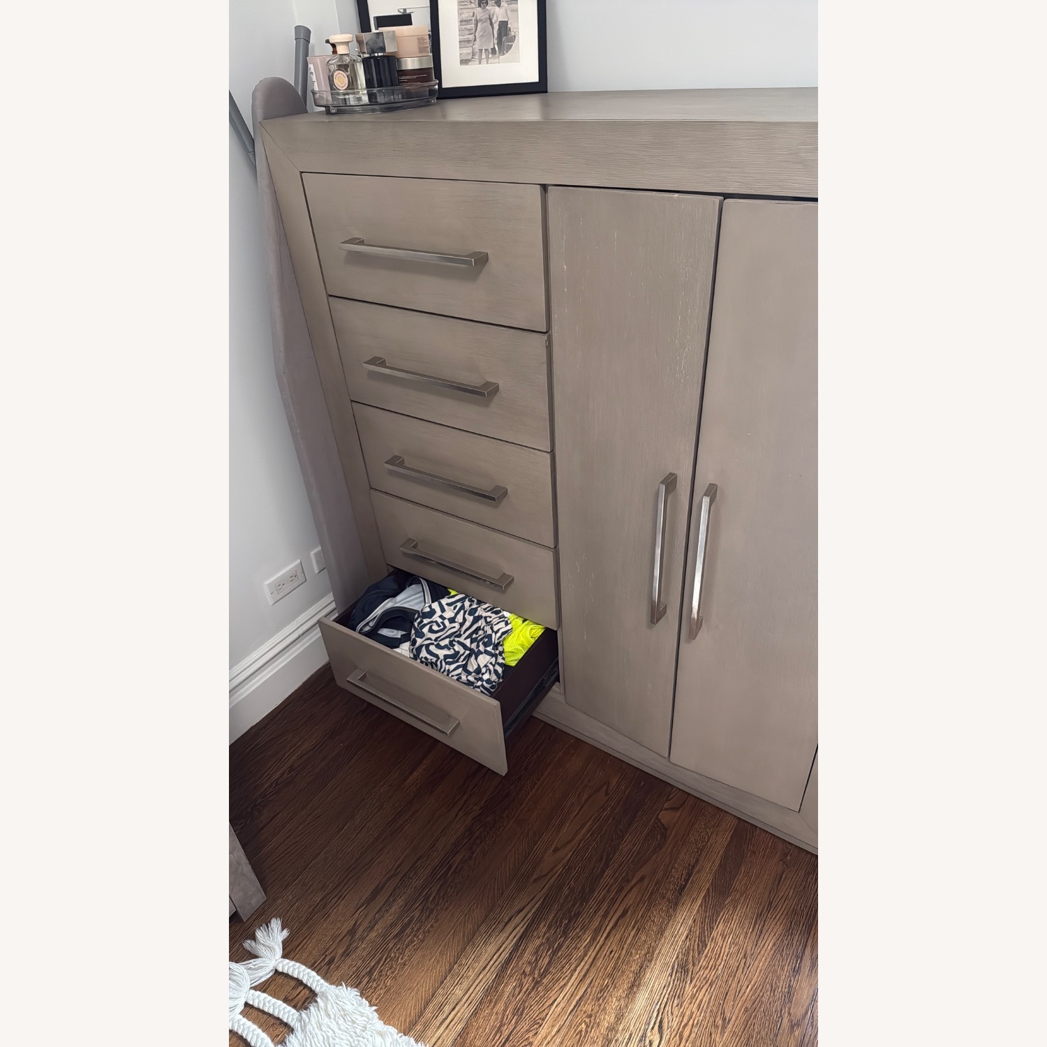 Bob's Discount Furniture Light Gray Armoire - image-3