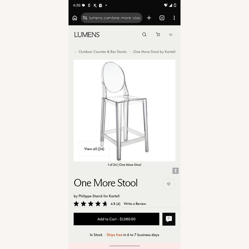 Used Clear  Bar Stools for sale on AptDeco