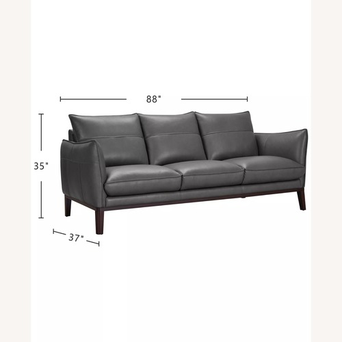 Used Macy's Dark Brown Kettner 88" Leather Sofa for sale on AptDeco