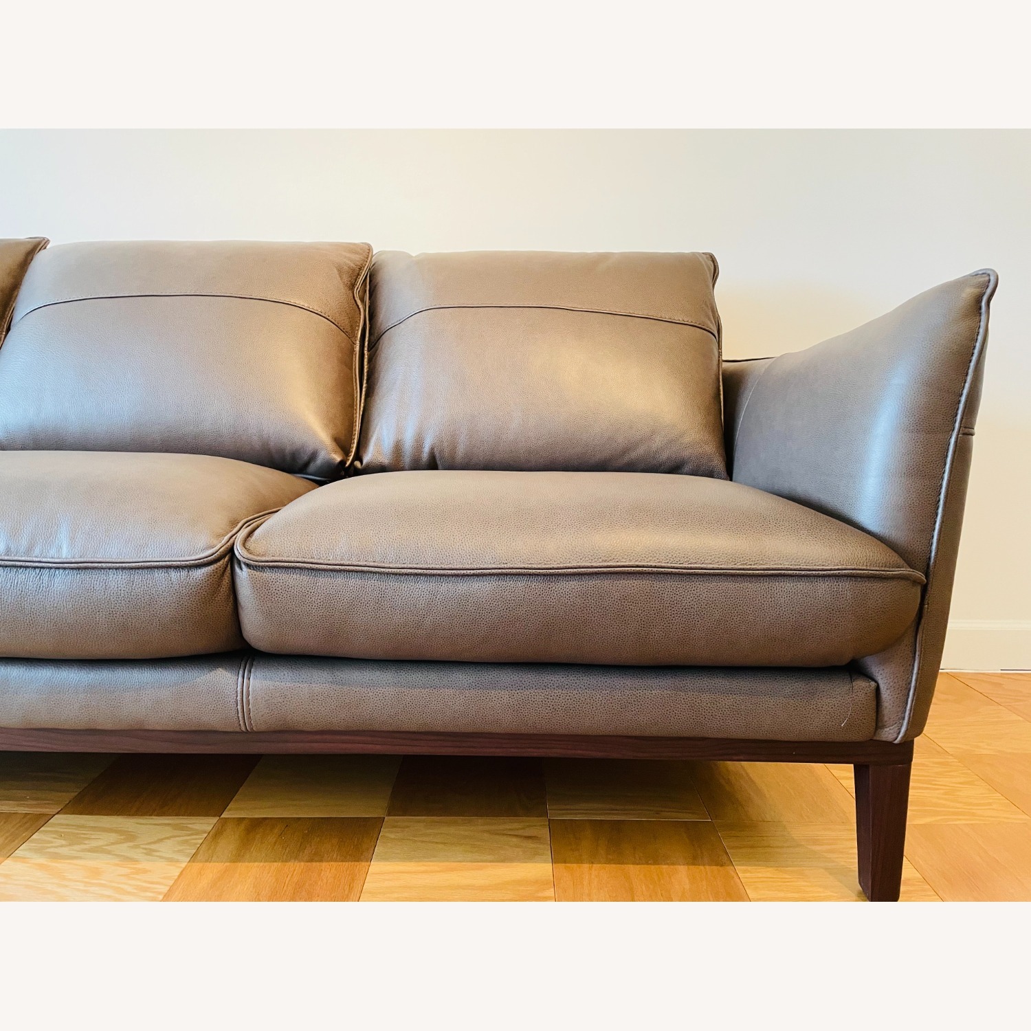 Macy's Dark Brown Kettner 88" Leather Sofa - image-2