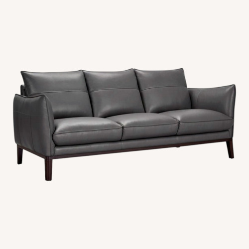 Used Macy's Dark Brown Kettner 88" Leather Sofa for sale on AptDeco