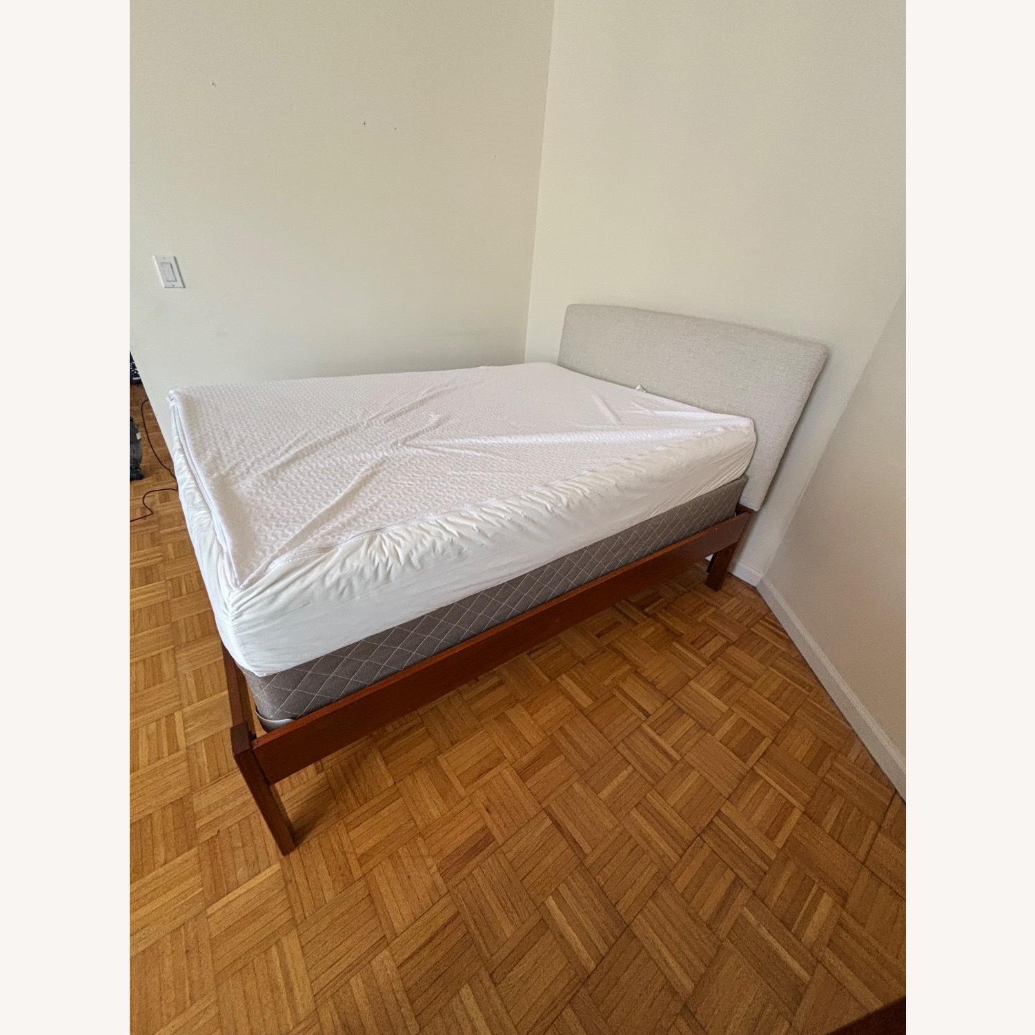 West Elm Dark Brown Wood Full Simple Bed in Tall - image-1