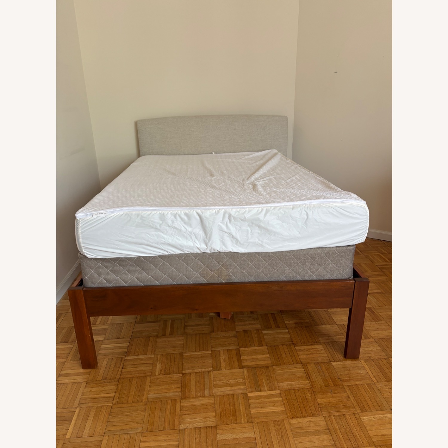 West Elm Dark Brown Wood Full Simple Bed in Tall - image-2