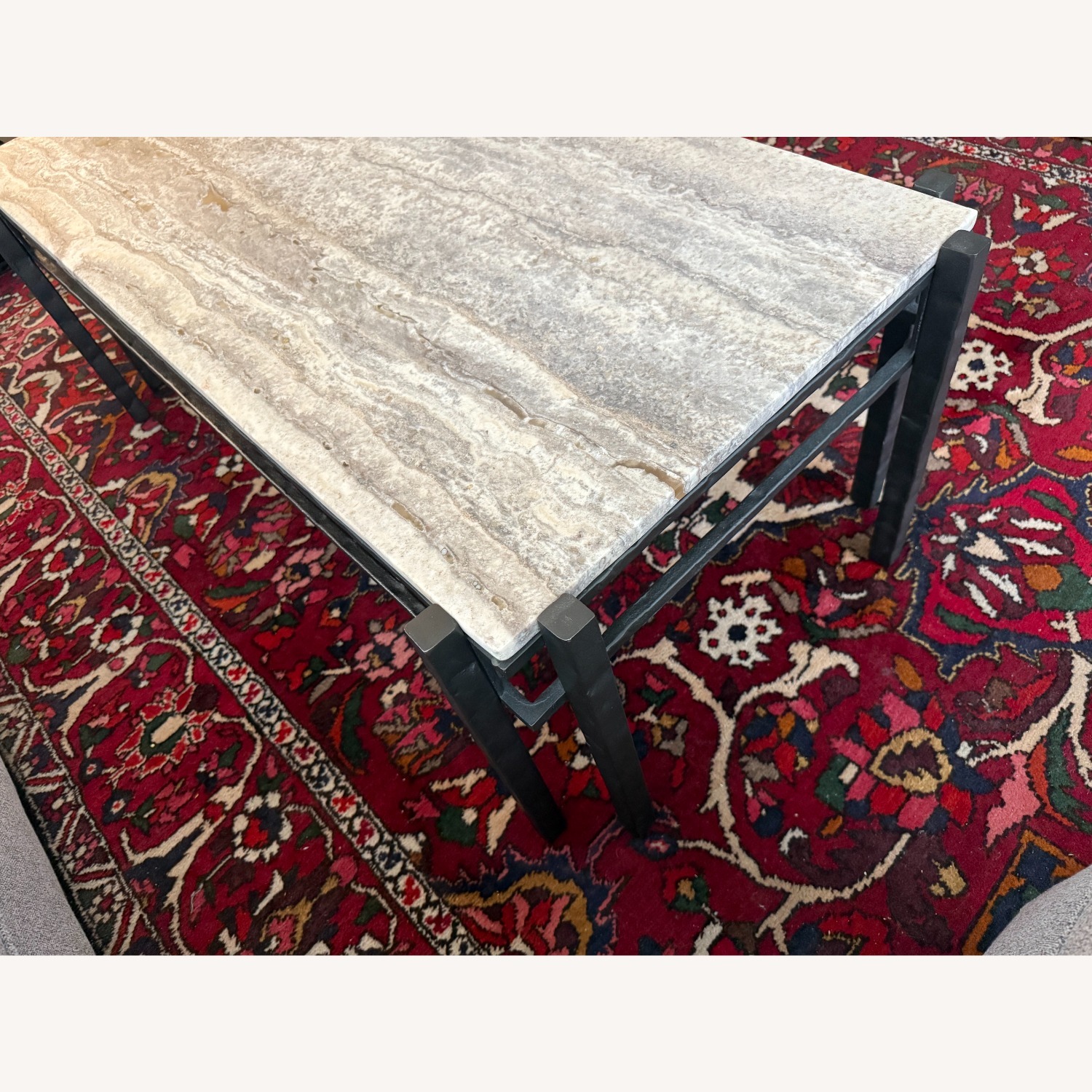 Crate & Barrel Marble Coffee Table - image-2