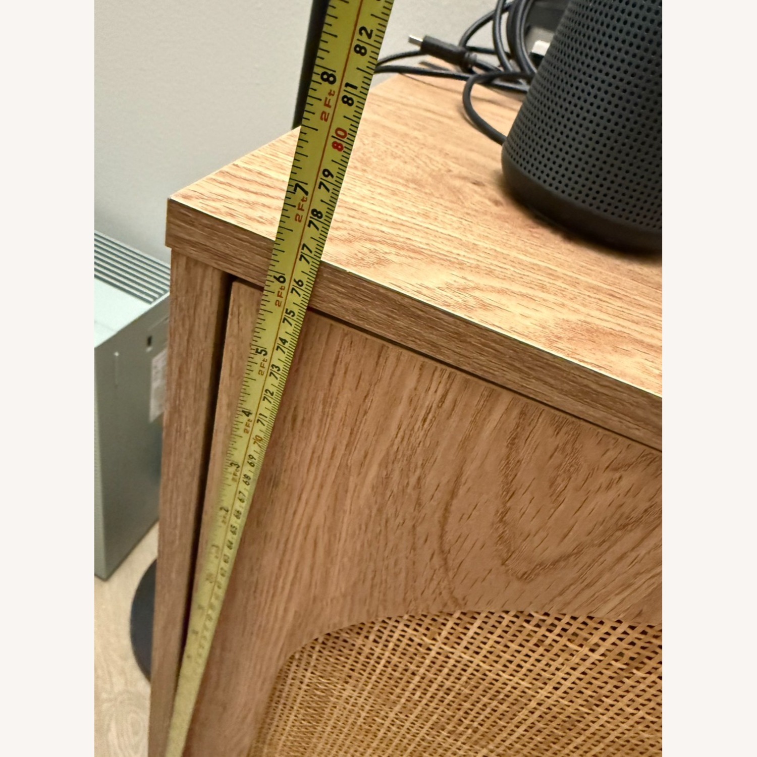 Wood TV Stand With Bamboo Screen Door - image-3