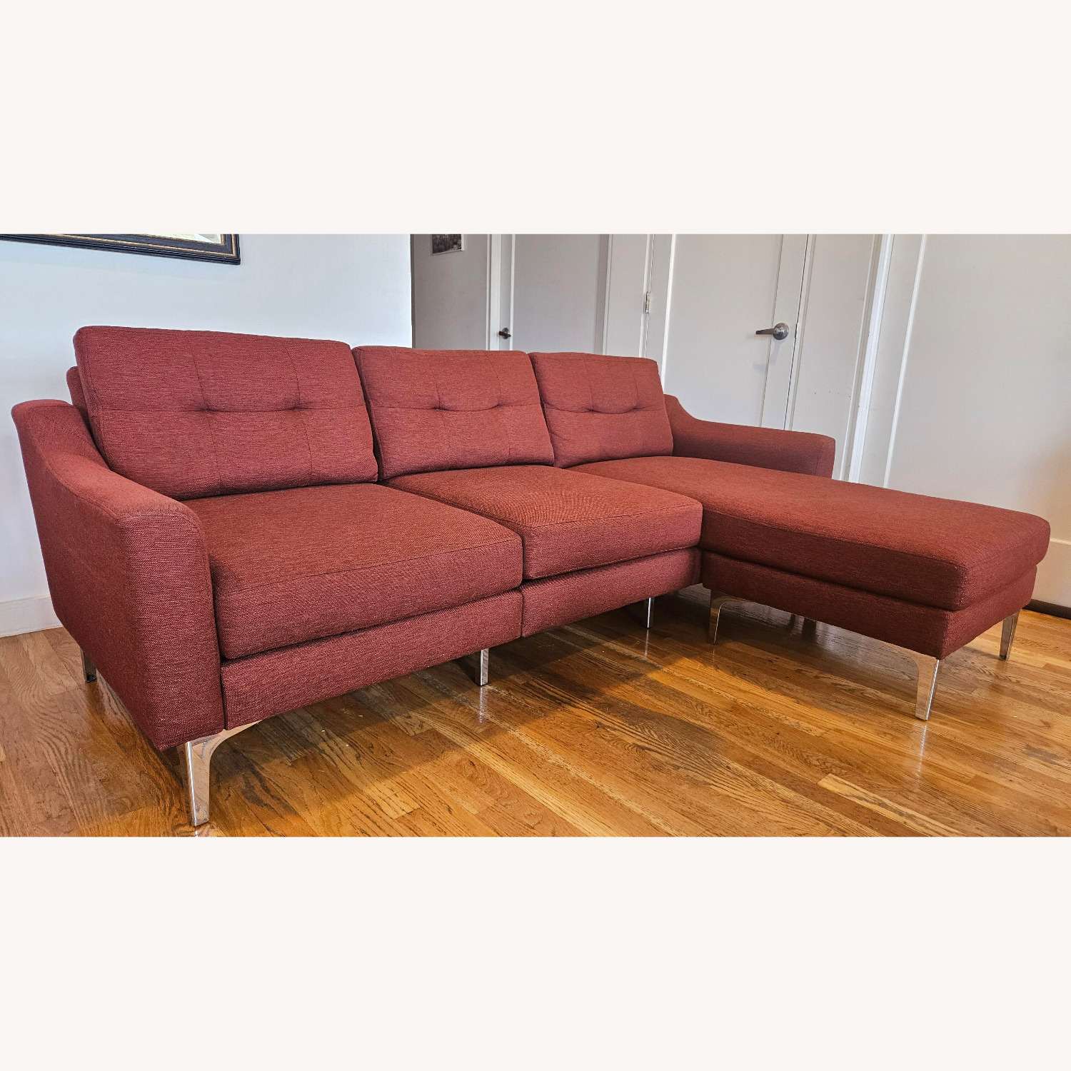 Burrow Nomad Red Fabric Modular Sofa - image-3