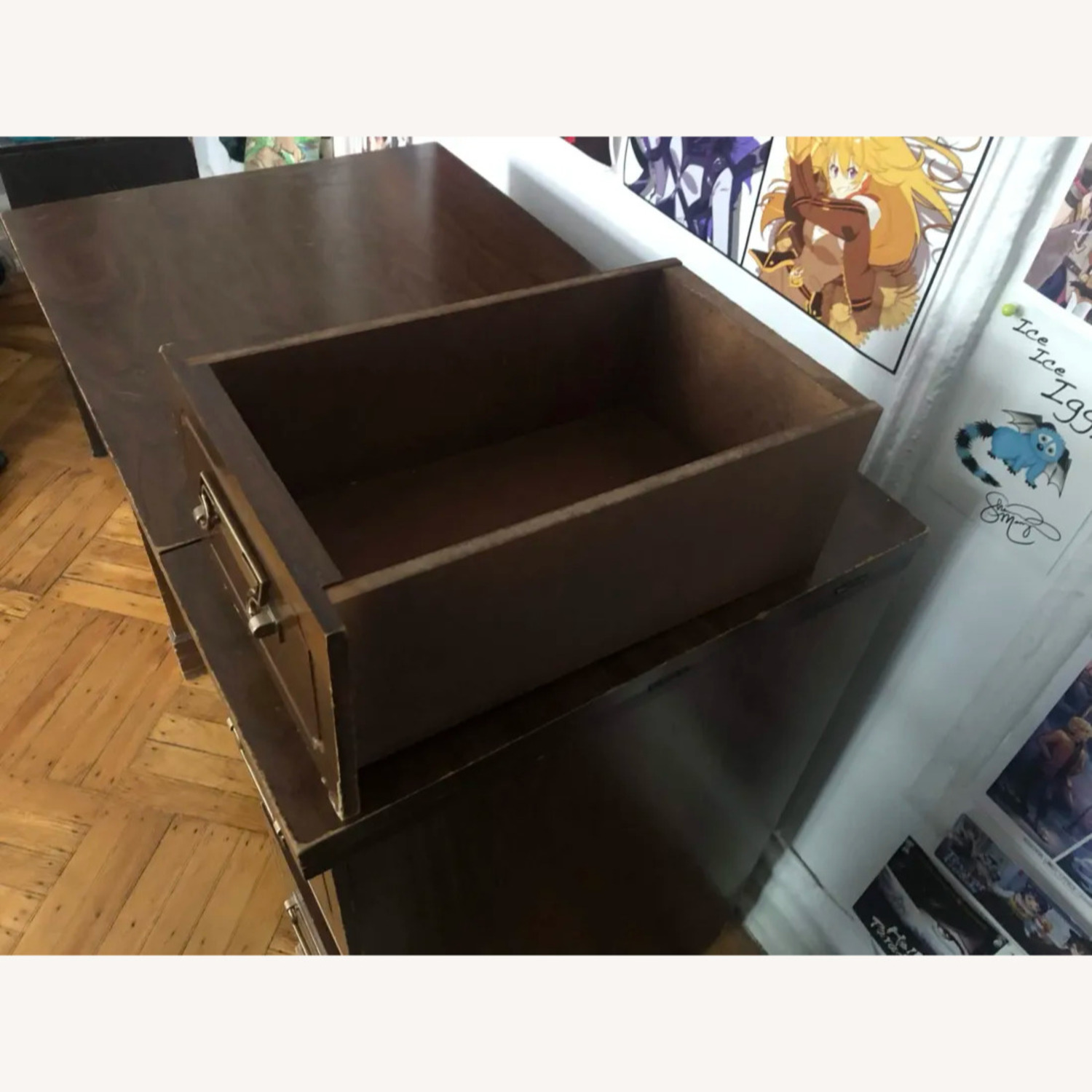Vintage Wooden Sewing Machine Desk - image-6